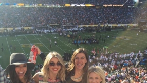 Nina Dobrev attends Super Bowl with Julianne Hough