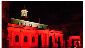 Cathedral Lit Red In Solidarity With Persecuted Christians