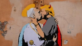 \'Devil\' Trump mural appears in Rome, shows him kissing Pope Francis