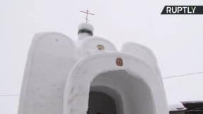 Siberian Man Builds Orthodox Church Out Of Snow