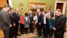 Donald Trump Tweets White House Moment Of Faith Photo Showing Him, Other Officials And Guests In Prayer