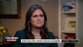 White House press secretary Sarah Huckabee Sanders prays to God for help before every briefing