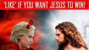 Russian Facebook ad showed Hillary Clinton as Satan fighting against Jesus  