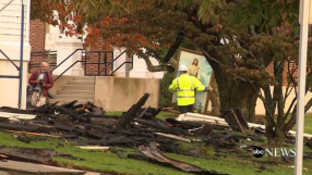 Painting of Jesus survives huge fire that burned historic 150-year-old church to the ground