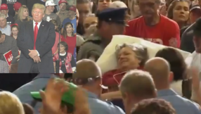 Crowd prays and sings 'Amazing Grace' at Trump rally after supporter takes ill