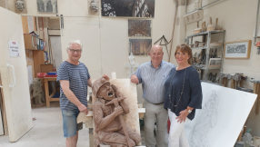 A modern twist on the medieval gargoyle at Gloucester Cathedral pays homage to generations of miners