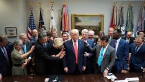 Christian, evangelical leaders pray over Donald Trump in the White House