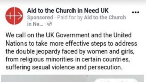 Catholic charity accuses Facebook of censorship after blocking advert