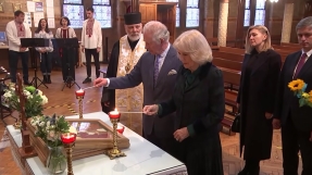 Prince Charles and Camilla visit cathedral in show of support for Ukraine