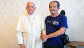 Pope Francis meets Italian man freed after 33 years in prison for wrongful triple murder conviction