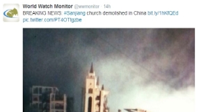 Mega-church demolished in China; Government says building was illegal (Photo)