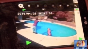 Dad throws 23-month-old into pool to teach her a lesson in shocking video; Charged with child abuse