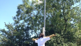 Crucified Christ depicted as a scarecrow in Godmanchester