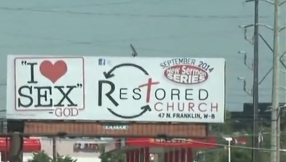 God loves sex - Pennsylvania church\'s controversial billboard