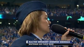 Jennifer Sherman reinterprets \'God Bless America\' at the World Series, Twitter responds