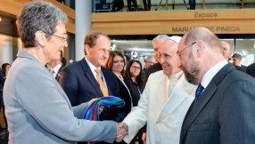 Lesbian MEP gives Pope rainbow scarf