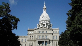 Satanic and Christian displays share space at the Michigan State Capitol