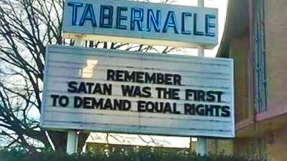 Tennessee church removes Satan billboard message on equal rights