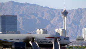 British Airways plane bursts into flames in Las Vegas