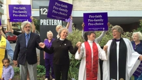 15 church leaders and rabbis held a \'service of blessing\' for an abortion clinic