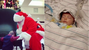 Boy, 4, asks mall Santa to pray for sick baby he didn\'t even know; Facebook photo of them praying together goes viral