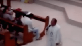 Video of Catholic priest riding hoverboard during Mass goes viral