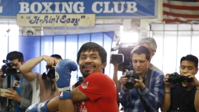 Manny Pacquiao unhurt as man shouting expletives attacks him outside California restaurant