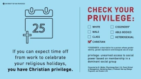 U.S. campus posters ask students to check their \'Christian privilege\' as part of social marketing experiments