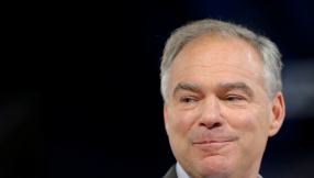 Row as Clinton\'s Catholic running mate Tim Kaine appears to soften stance on abortion